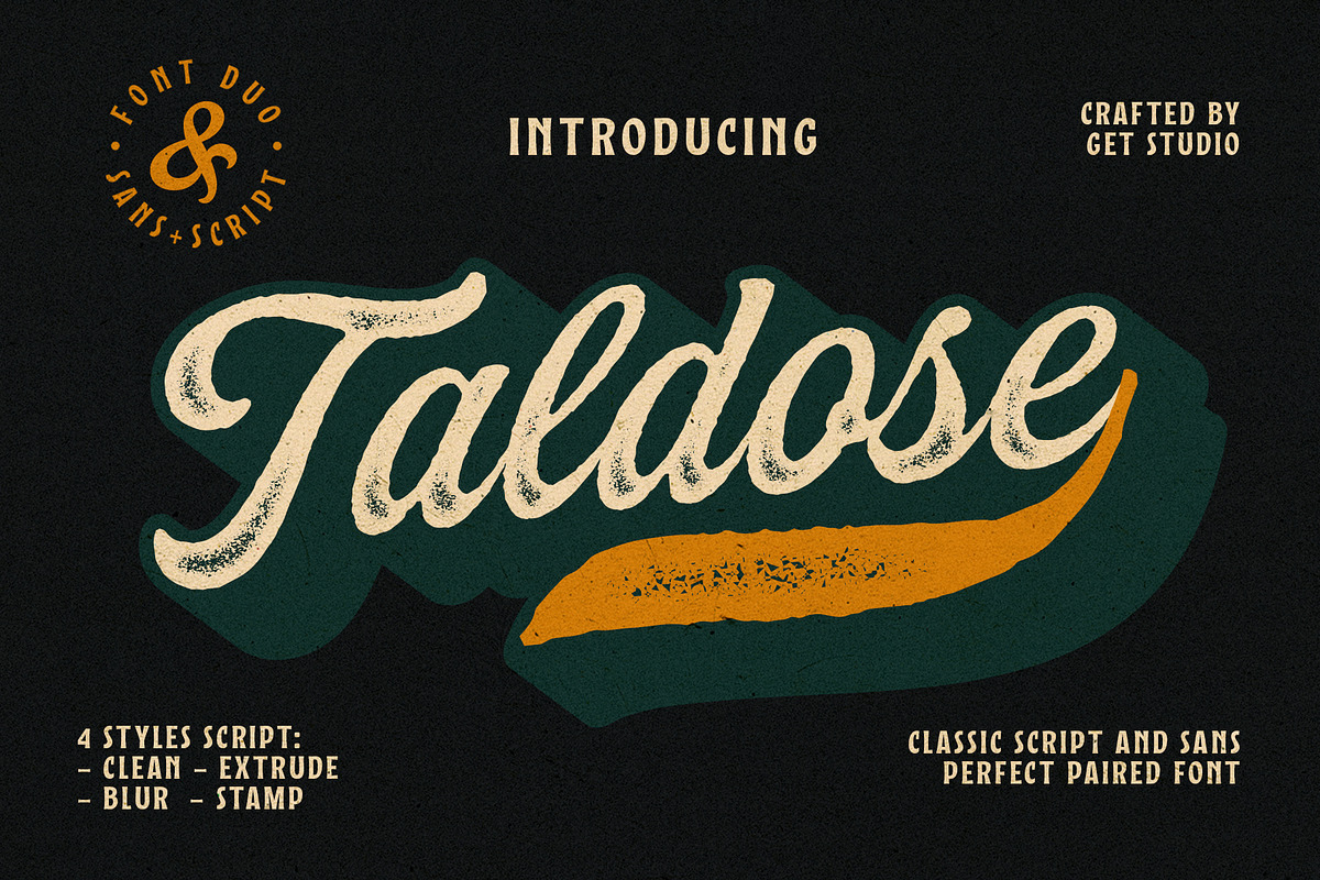 Taldose - Font Duo, a Script Font by Get Studio (Photo 1 of 20)
