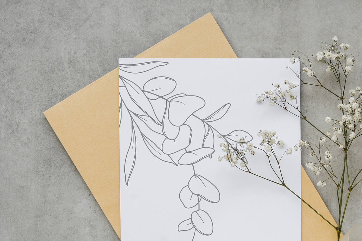 Eucalyptus Greenery Line Art, an Object Graphic by CaraulanStore (Photo 6 of 7)