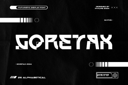 Goretax - Tech Display Font, a Sans Serif Font by Inviline.co