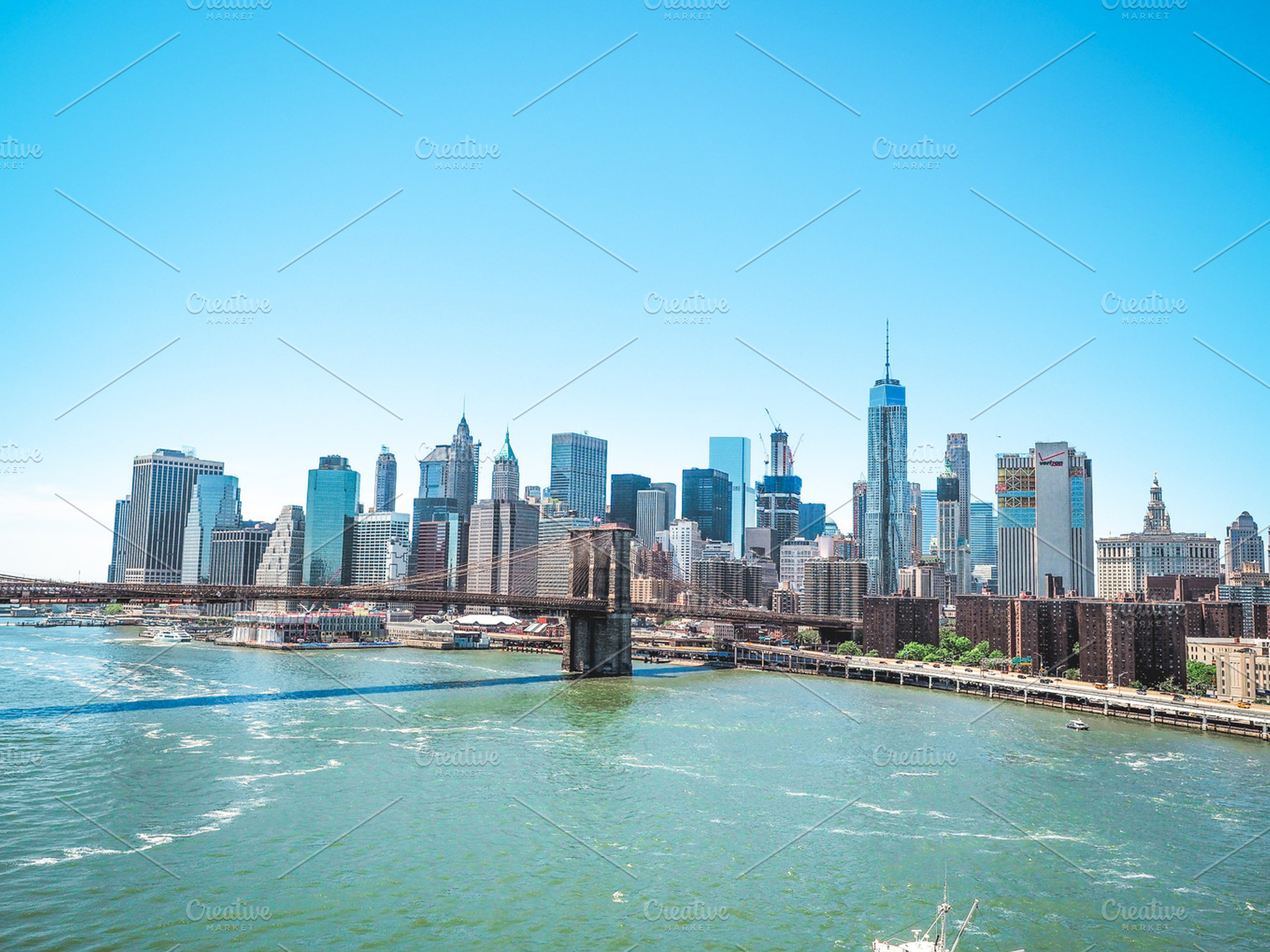 Brooklyn bridge with city containing ny, nyc, and new york, an Architecture Photo by tydla