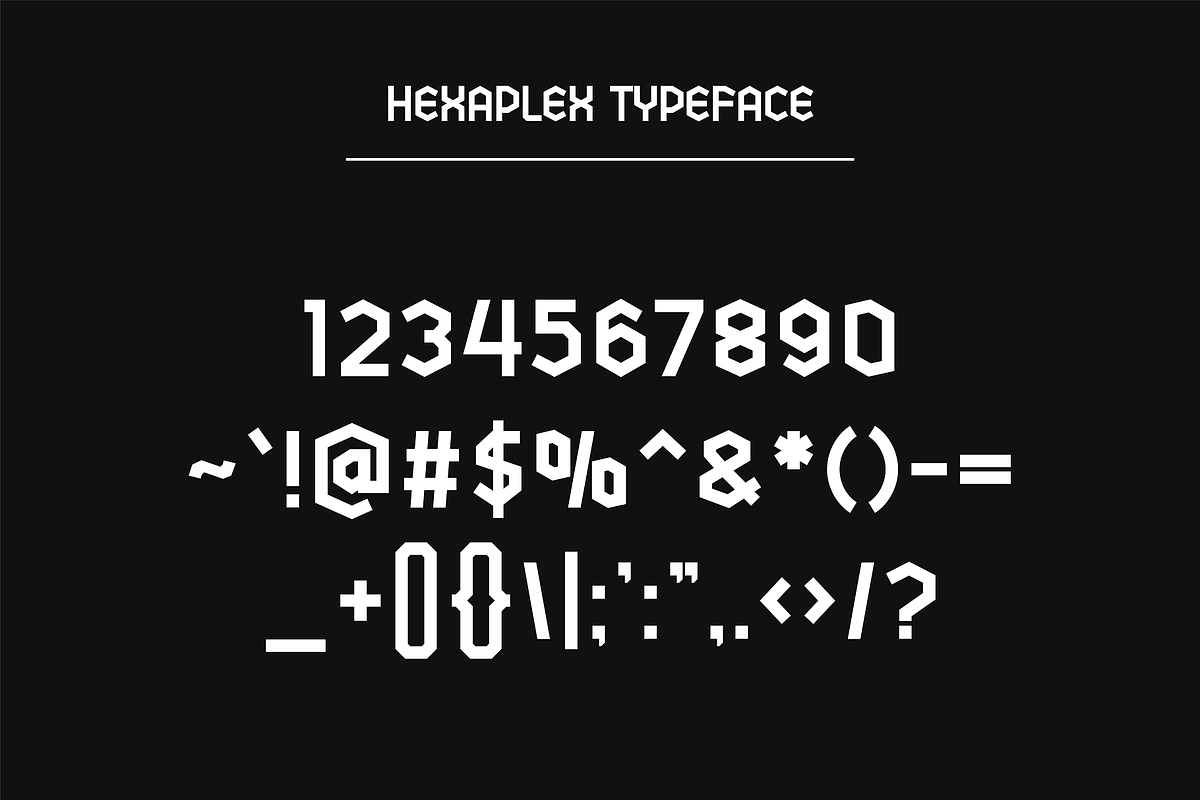 Hexaplex - Geometric Typeface, a Sans Serif Font by HipFonts (Photo 4 of 8)
