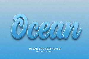 Ocean Blue Calligraphy Text Style