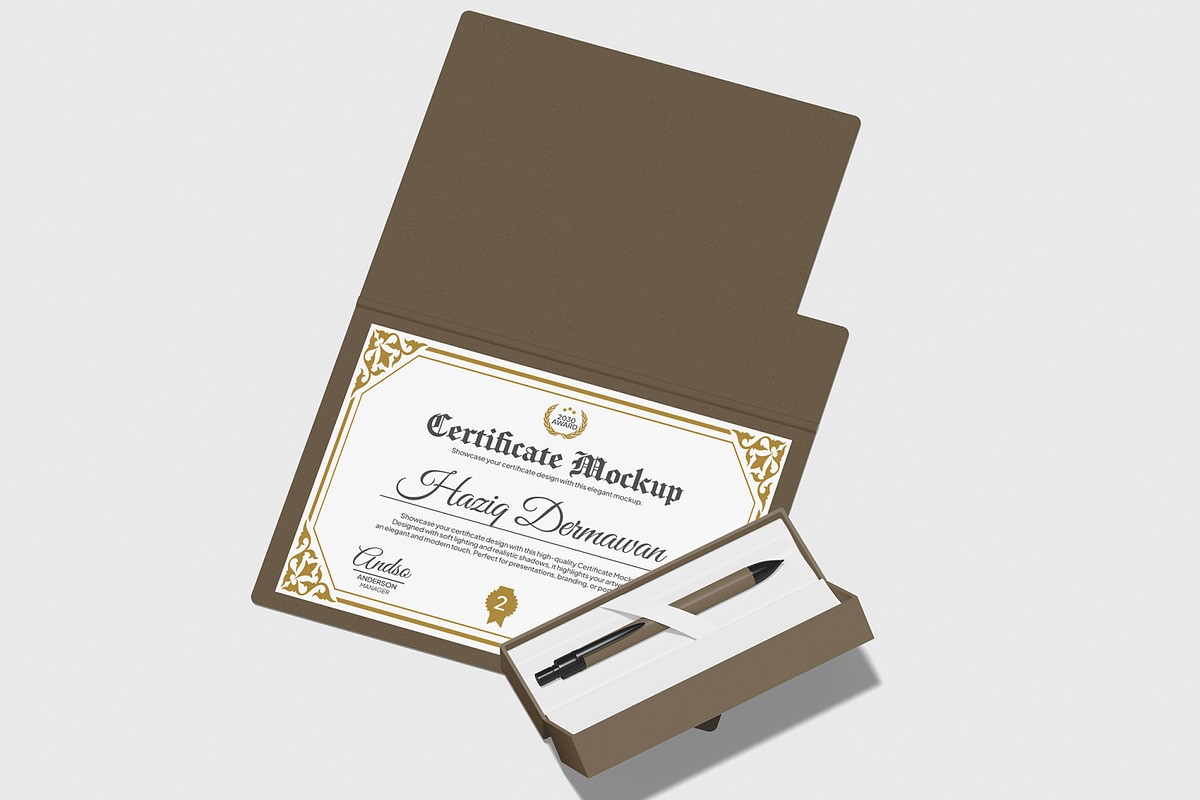 Certificate Mockup, a Merchandise Mockup by Unerispace (Photo 4 of 5)