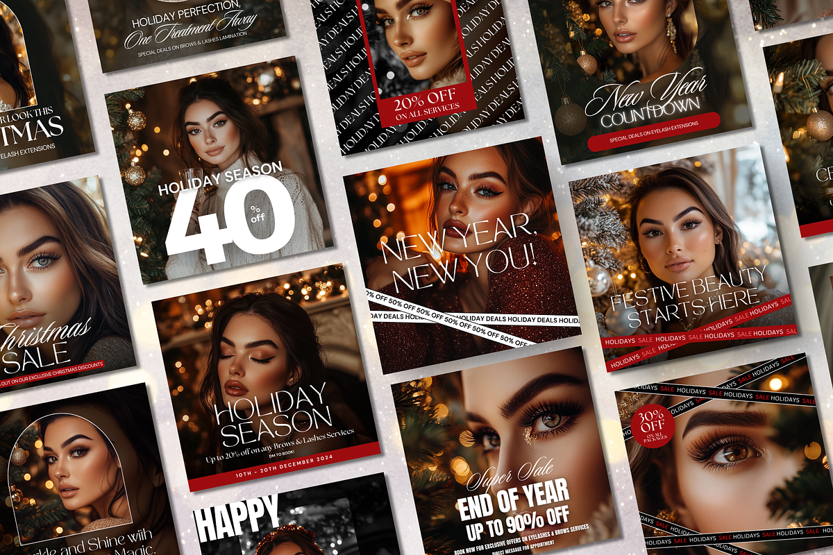 Brows & Lashes Instagram Holidays, a Social Media Template by DesignsbyMariaStudio (Photo 7 of 10)