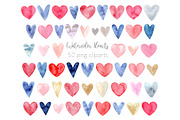 Watercolor Hearts Cliparts, Patterns, a Pattern Graphic by Slastick (Thumbnail 2 of 7)