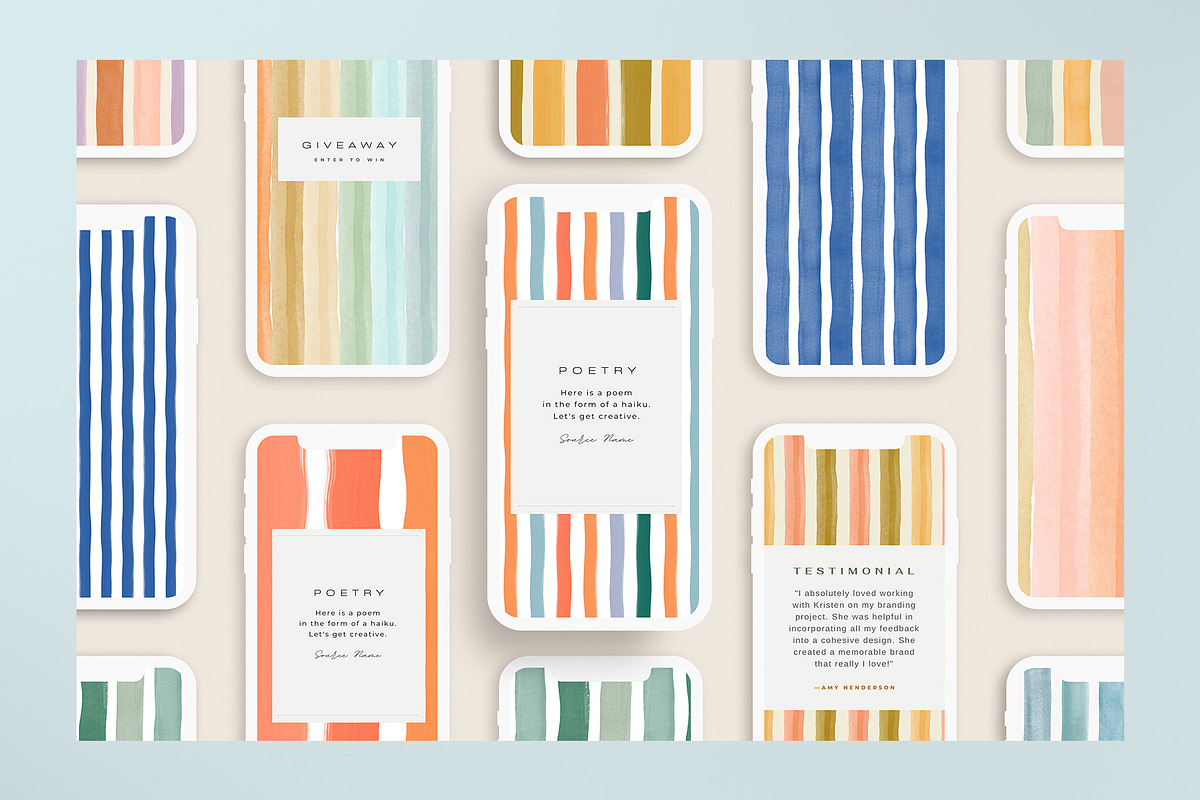 Stripes Painted Seamless Patterns, a Pattern Graphic by Basia Stryjecka (Photo 5 of 20)