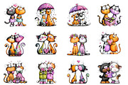 Valentine Couple cat clipart, an Illustration by Designworld (Thumbnail 5 of 6)