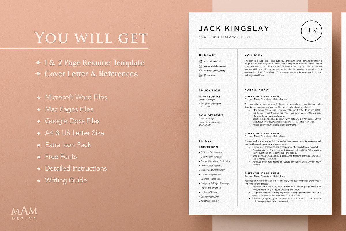 Resume CV Template with Logo, a Resume Template by MAM Design (Photo 10 of 10)