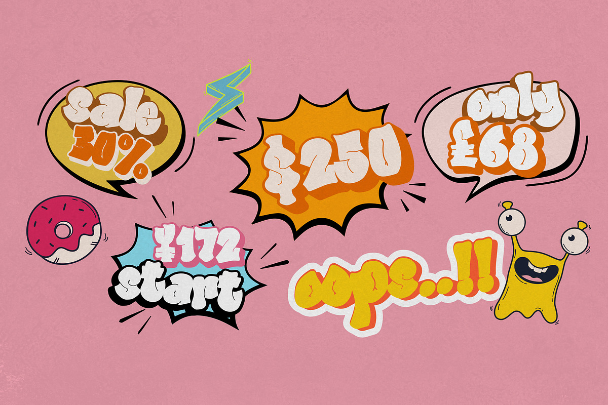 Party Pop, Bubble font, a Font by Hart Foundry™ (Photo 3 of 10)