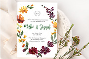 Watercolor Flowers, Burgundy & Gold, an Illustration by Graphic Blue Bird (Thumbnail 5 of 6)
