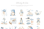 Whale Clipart Set, a Decorative Illustration by Pati Paints (Thumbnail 2 of 10)