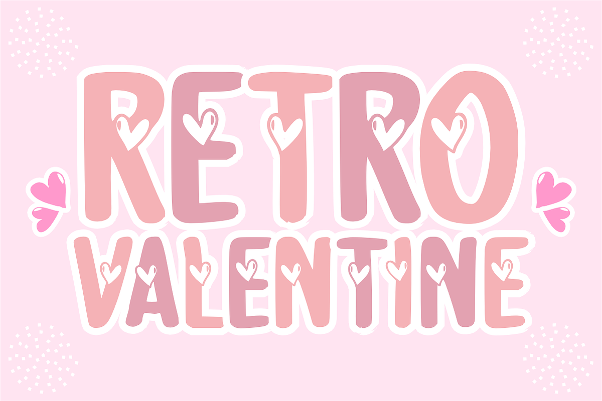 Retro Valentine – Heart Display Font, a Sans Serif Font by KiddoGlyphs Studio (Photo 1 of 5)