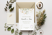 Floral Vintage Wedding Invite Card, an Invitation Template by TheSimplySereneShop (Thumbnail 1 of 7)