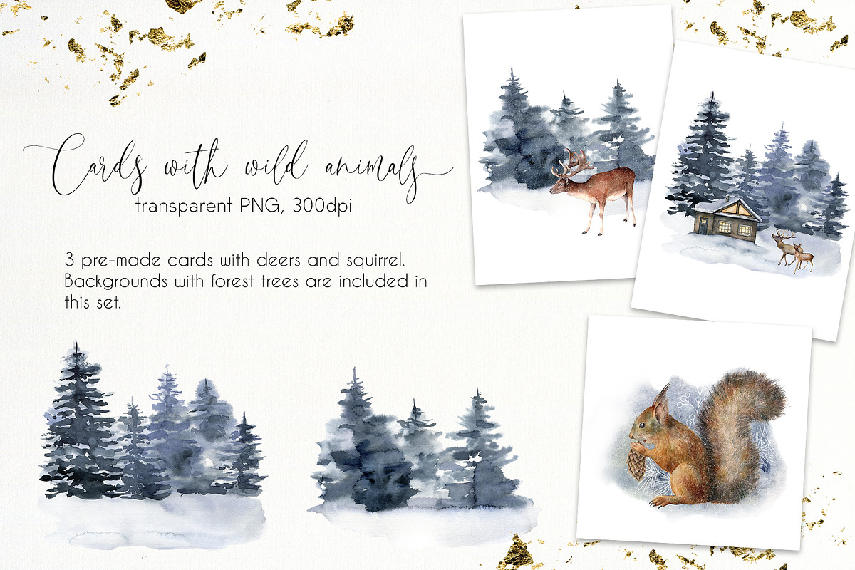 Vintage Christmas Watercolor clipart, a Seasonal Illustration by Yuliya Derbisheva (Photo 12 of 14)