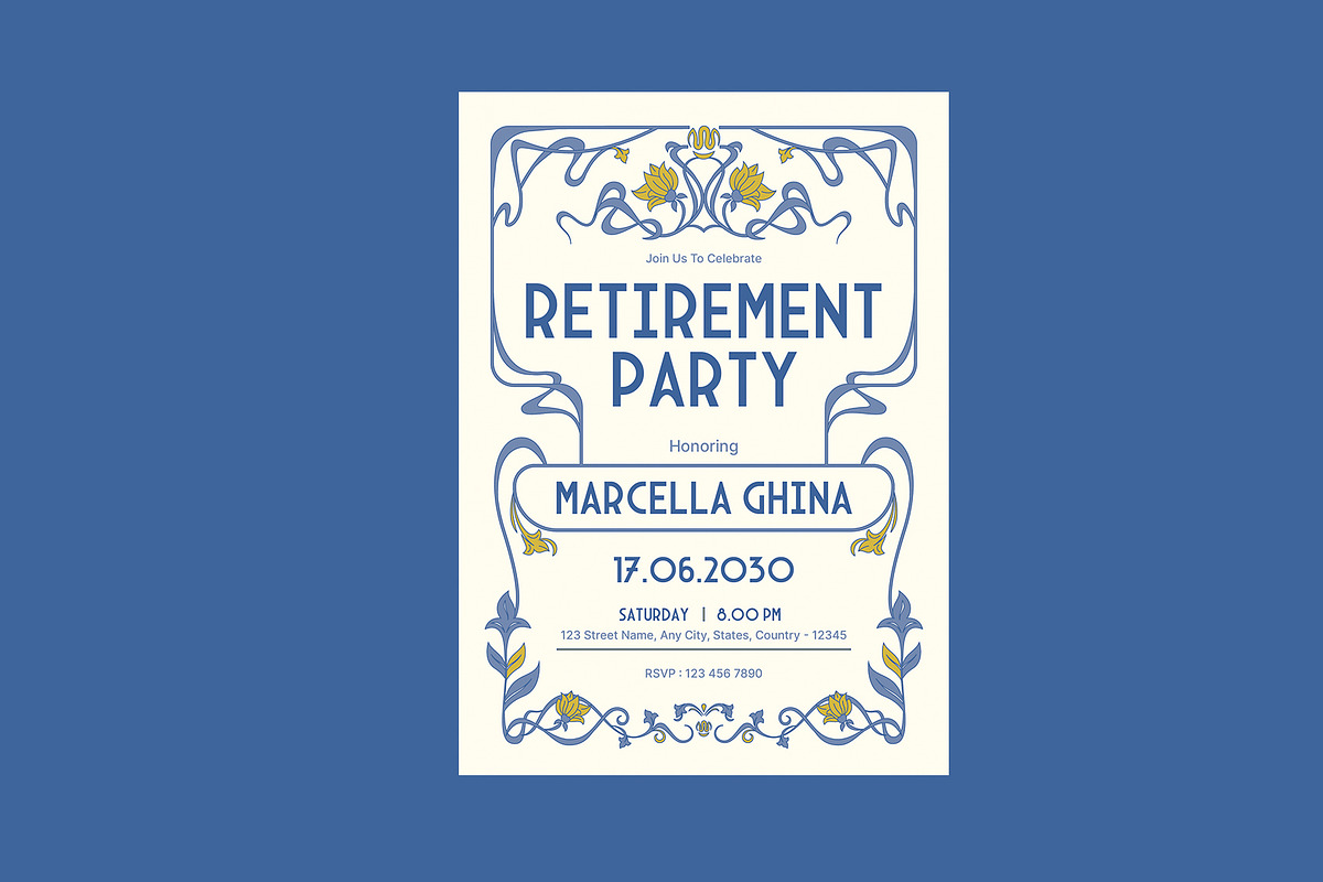 Retirement Party Invitation, a Card Template by Neermana (Photo 4 of 4)