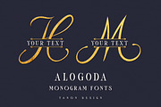 Alogoda Monogram font, luxury brand, a Script Font by Tanondesign (Thumbnail 3 of 4)