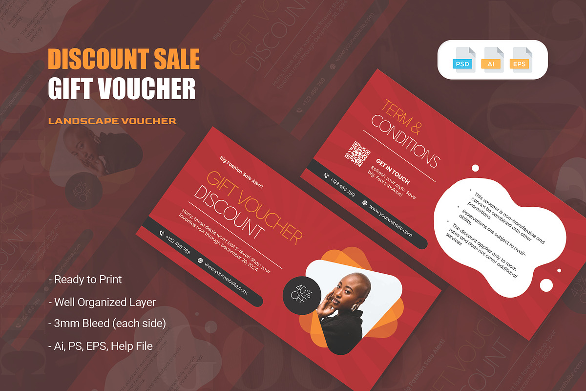 Discount Sale - Gift Voucher, a Print Template by AQR Studio (Photo 1 of 2)
