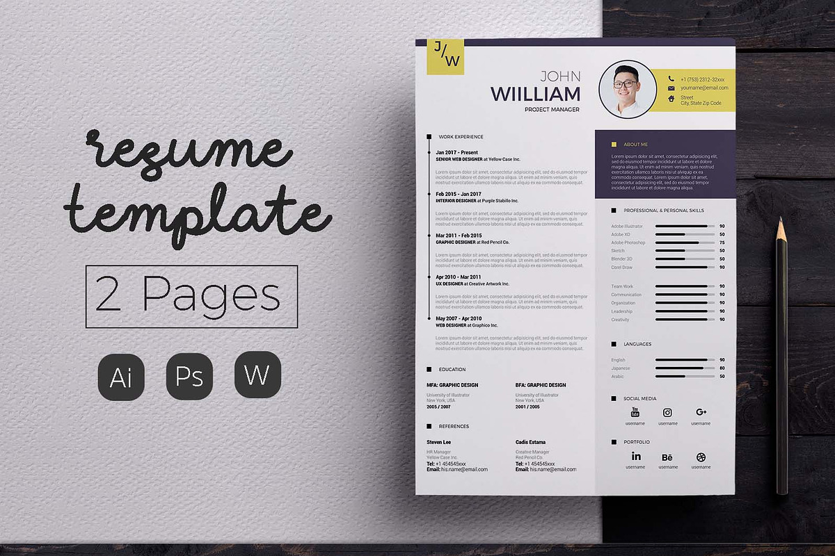 Creative Resume & CV Template, a Resume Template by Hito Graphic (Photo 1 of 8)
