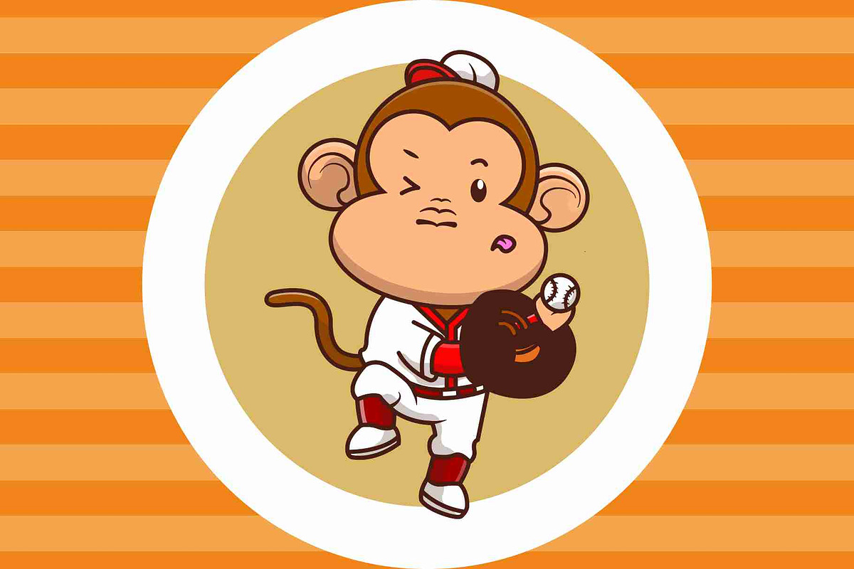 Baseball Player Monkey Cartoon, an Animal Illustration by Artstorystudio (Photo 3 of 4)