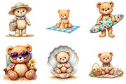 Summer Teddy Bear Clipart, a Seasonal Illustration by DreamArtGraphic (Thumbnail 4 of 4)