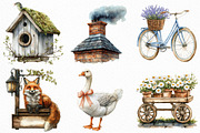 Watercolor English Village Clipart, an Illustration by Craft Nest (Thumbnail 4 of 6)