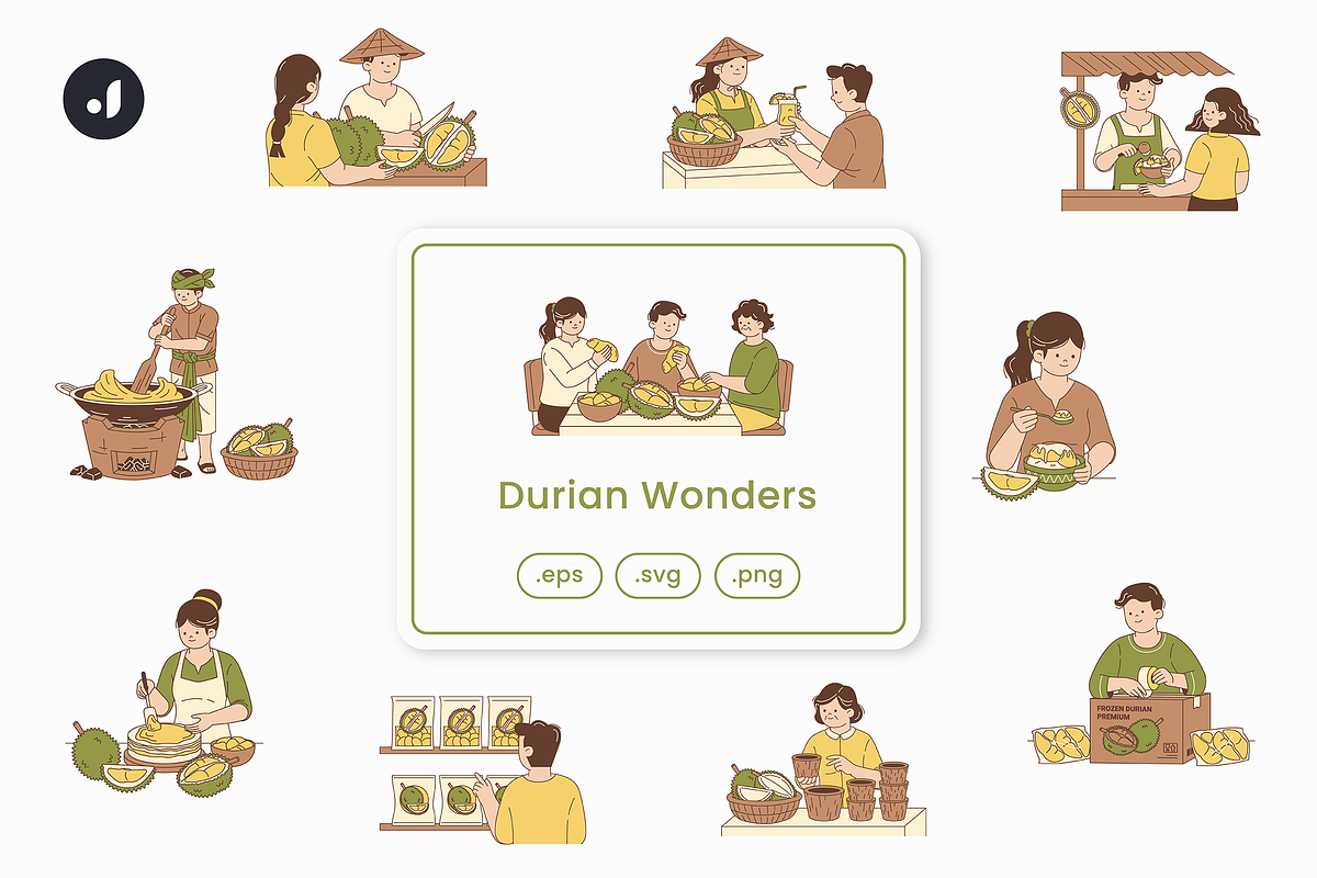 Durian Wonders Illustration, an Object Graphic by Jump Studio (Photo 1 of 12)