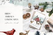 Watercolor Christmas spirit clipart, a Decorative Illustration by Yuliya Derbisheva (Thumbnail 8 of 14)