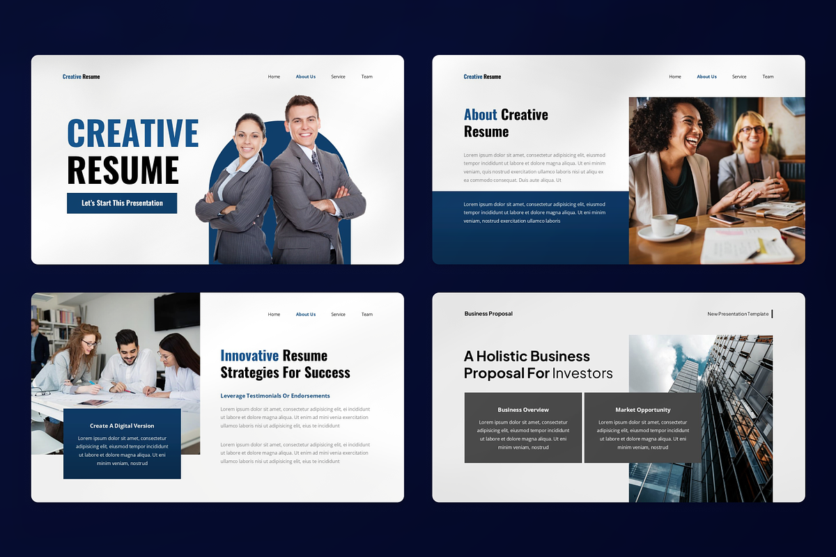 Clean & Creative Resume PowerPoint, a Presentation Template by SquidPixey (Photo 2 of 7)