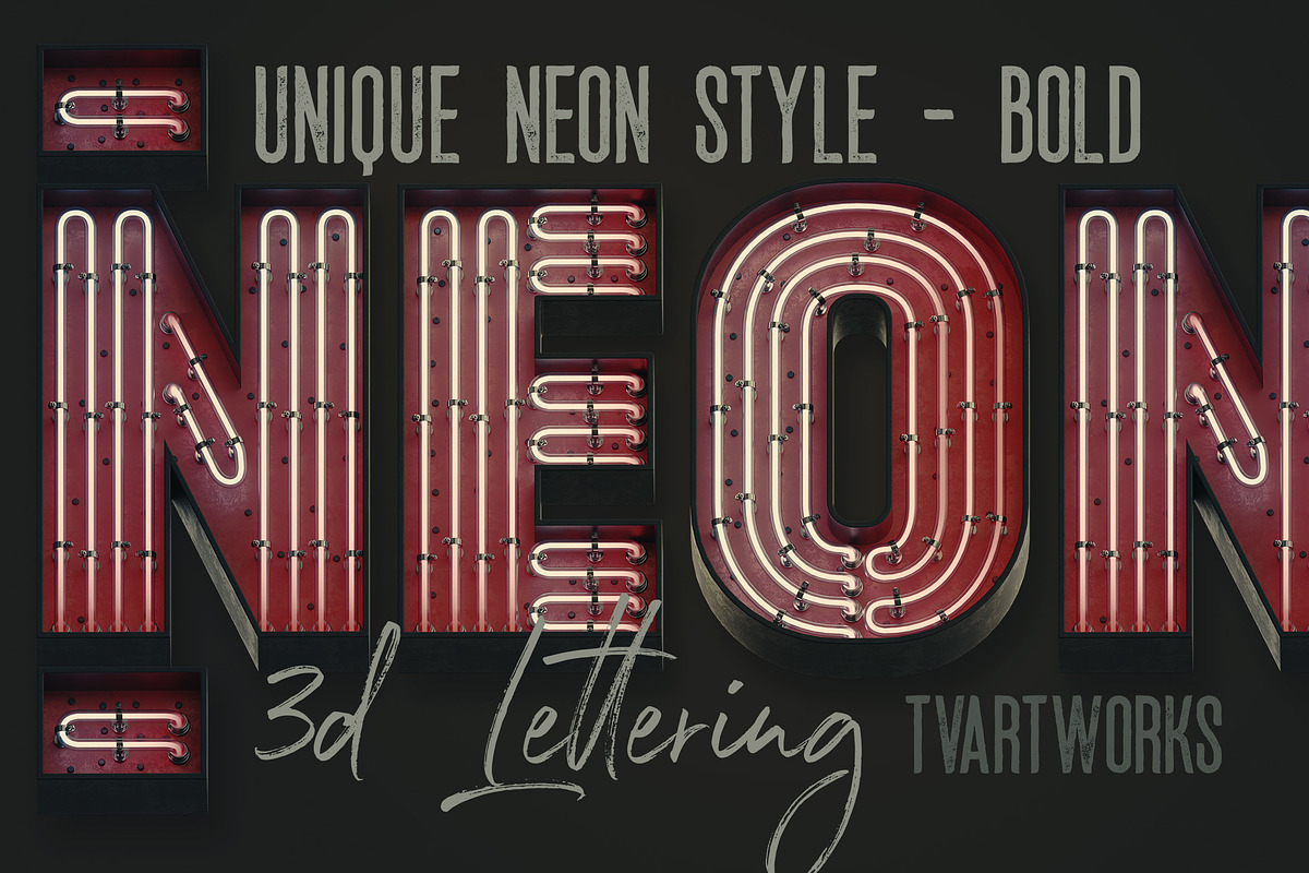Bold Neon 3D Lettering, a Graphic by TVartworks (Photo 15 of 16)