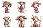 Whimsical Pink Easter Lamb Clipart, an Illustration by CraftArtStudio (Thumbnail 6 of 6)