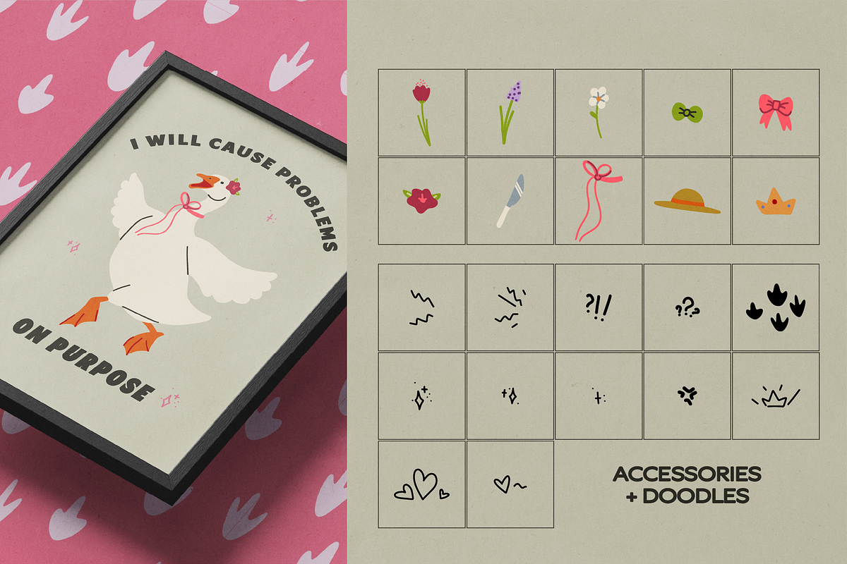 Silly Goose: Hand Drawn Illustration, an Animal Illustration by Pamcake (Photo 4 of 7)
