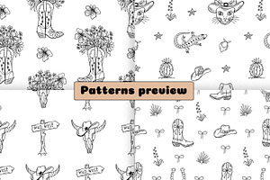 Western Cowgirl Clipart & Patterns