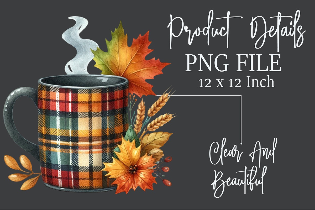 Watercolor Plaid Autumn Clipart, an Illustration by Rose Art (Photo 7 of 7)