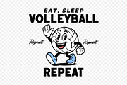 Funny Volleyball Retro Character, a Sport Illustration by shaondesigns (Thumbnail 2 of 6)