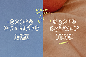 Goops Outlines! Handwritten! Font!