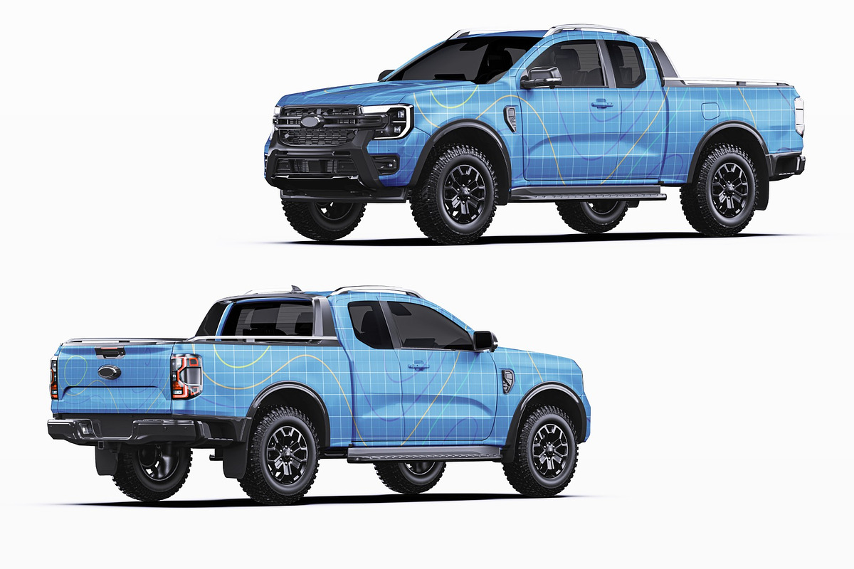 Super Cab 4x4 Pickup Wrap Mockup Set, a Product Mockup by Halal Graphic Studio (Photo 11 of 15)