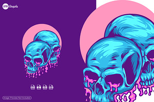 Bubble Gum Skull - Illustration