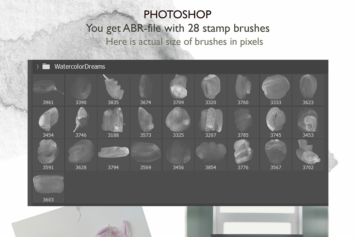 28 Watercolor Stamp Brushes, a Brush Add-On by Andreen (Photo 2 of 7)