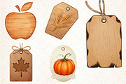 Vintage Wooden Autumn Tags Clipart, an Illustration by Libby Wishes (Thumbnail 3 of 10)