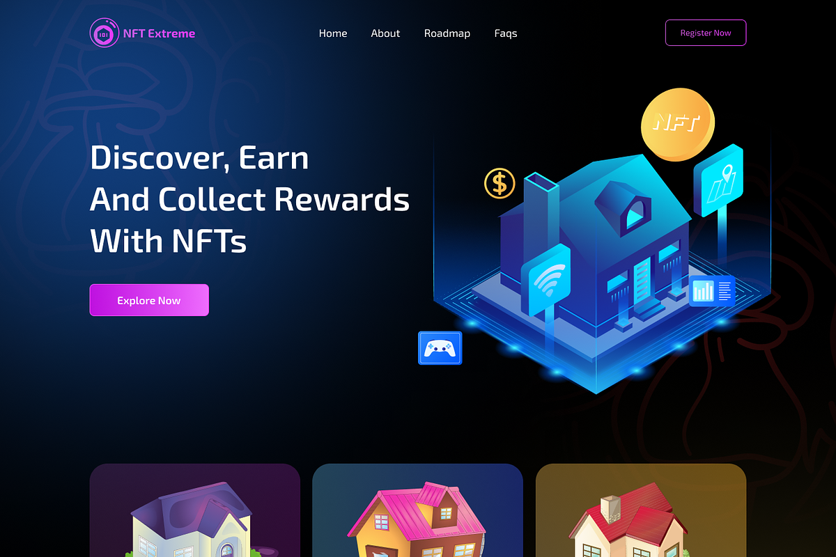 NFT Game Landing Page, a Landing Page Template by Sujun Baidyaa (Photo 2 of 3)