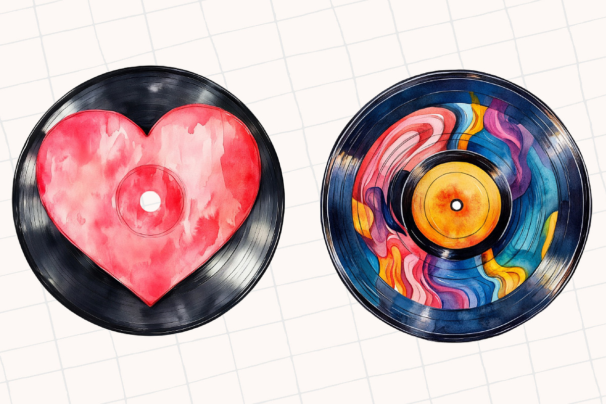 Vintage Vinyl Record Clipart, an Illustration by OK Design (Photo 3 of 5)