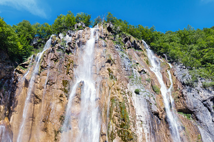 large waterfall in Plitvice Lakes National Park (Croatia), a Nature Photo by YuriyB