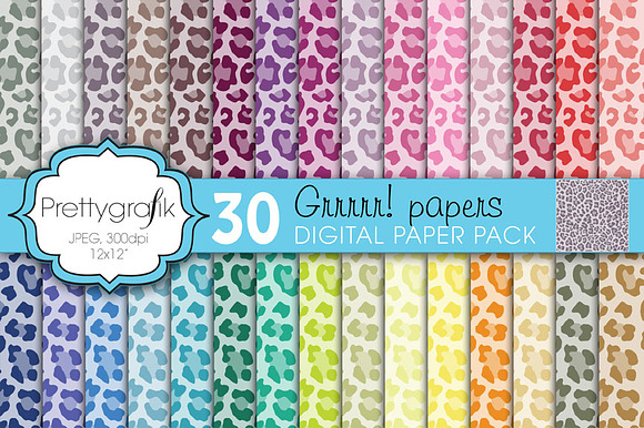 leopard animal print digital paper preview 3