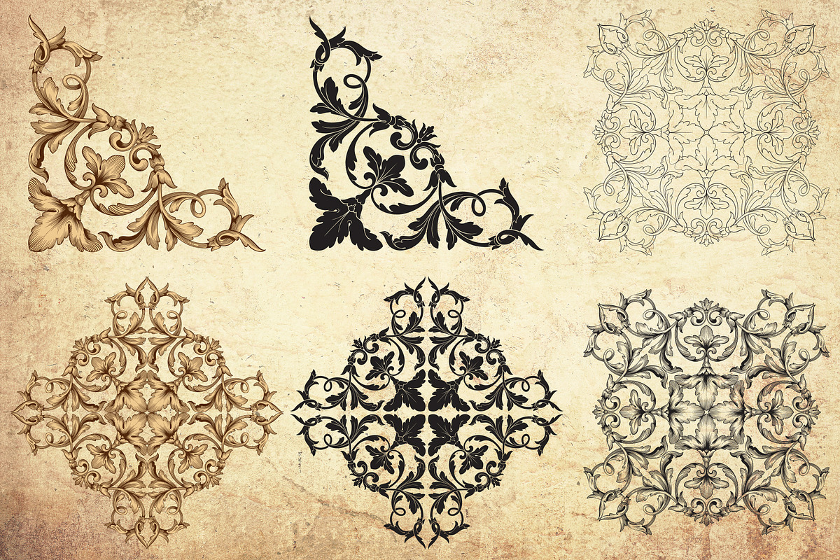 Vintage Ornaments in baroque style, a Decorative Illustration by Samira (Photo 3 of 6)