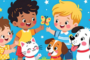 Children Enjoying the Outdoors, a Person Illustration by Sharon Schwalbe (Thumbnail 1 of 4)
