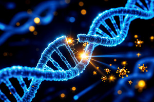 Gene editing of a DNA helix., a Photo by rarrarorro
