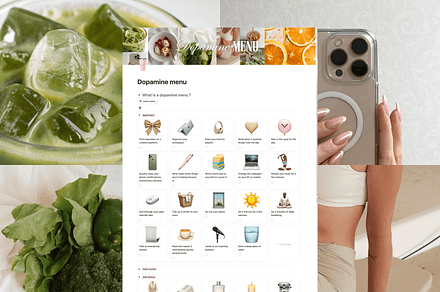 Dopamine menu - Notion template, an App Template by Iasan Design