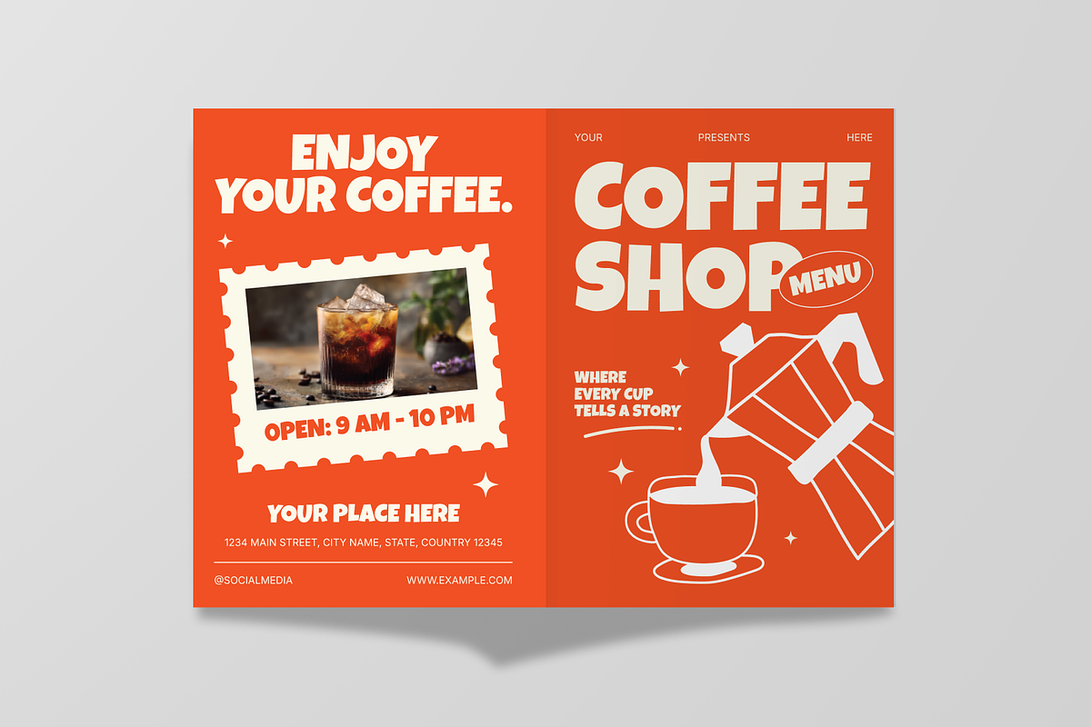 Coffee Shop Menu Bifold Brochure, a Brochure Template by Annora Studio (Photo 3 of 6)