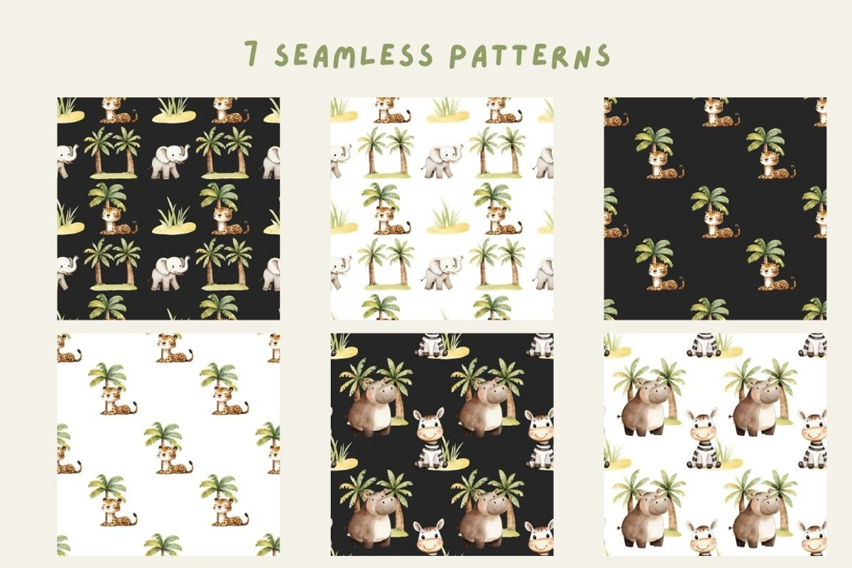 Safari Nursery Art and Patterns, an Animal Illustration by The Best Digital Plaza (Photo 8 of 9)