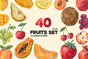 40 Fruits Set + 44 Seamless Patterns, a Food Illustration by colorituals (Thumbnail 1 of 5)